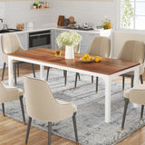 Tribesigns Dining Table for 6-8 People, 200cm Large Narrow Long Rectangular Kitchen Dinner Table
