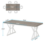 Tribesigns Dining Table for 6 People, 70.8-Inch Rectangular Wood Dining Table