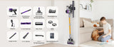 YISORA Cordless Vacuum Cleaner, 40Kpa 55Mins Running Time for Pet Hair