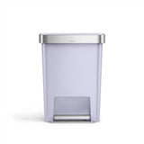 Hybrid Step Can, 45L/ 12 Gallon Rectangular Kitchen Trash Can, Liner Rim System