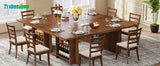 Tribesigns Dining Table for 6 to 8, 63-Inch Rectangular Wooden Kitchen Table with Storage