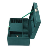 17x24x11cm 3 Tiers Large Capacity Jewelry Box with Safety Lock for Rings