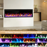 50" Smart Electric Fireplace Heater, Sleek Black, with Remote & Timer