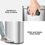 Homfa 30L Stainless Steel Step Trash Can Kitchen Garbage Can W/ Soft Close, Black,White, Silver, Gray, Red