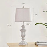 27.5" Set of 2 Bedside Lamp w/ 2 USB +AC Outlet Nightstand Lamps for Living