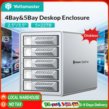 Yottamaster 10Gbps 2.5/3.5"SATA HDD SSD Enclosure Type C HD External Case USB3.1 Daisy Chain Hard Drive Storage Box for Game PC