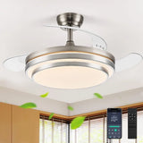 42 Inch Fandelier Ceiling Fan with Light Retractable Ceiling Fan with Lights for Bedroom