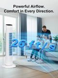 Electric Tower Fan with Remote, Quiet Cooling, Oscillating, 7.5H Timer