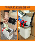 Leakproof Car Trash Can With Lid Hanging Garbage Bin For Sedan SUV MPV Truck