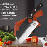 SHANGDAO 7"Deba Knife, Hand Forged Cleaver Butcher Knife for Meat Cutting