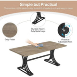 10.5ft Modern Conference Table for 8-10 People with Stylish Legs, Grey and Black