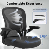 Ergonomic Mesh Office Chair with Adjustable Lumbar Support, Flip-up Arms & Wheels