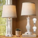 Dimmable Table Lamps Set of 2, Rustic Farmhouse Table Lamps for Bedroom