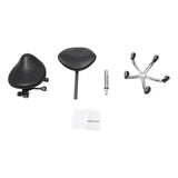 Rolling Saddle Stool Work Chair Height Adjustable  with Wheels +Backrest Heavy Duty
