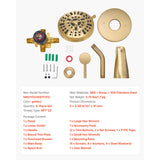 SucceBuy Tub and Shower Faucet Set with Rainfall Shower Head and Spout Single-Handle Tub Trim Kit with Pressure
