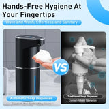 Automatic Soap Dispenser, Touchless Hand Wall Mount Rechargeable 3 Gear Adjustable