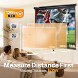 120 Inch 1:1 Pull Down Projector Screen for Indoor Home Theater and Office