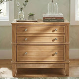 27.3 Inch Solid Wood Nightstand, Century ern Night Stand with Big Ders