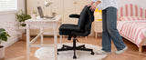 TCGBKAF Black Criss Cross Chair with Wheels&Flip-Up Arms, 25" Seat Cross Legged Office Chair with Flip-Up Back, Ergonomic Computer Desk Chair, Adjustable