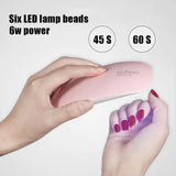 Nail Dryer Machine Portable 6 LED UV Manicure Lamp Home MD DC PRINT