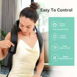 Cordless Neck Shoulder Massager with Heat for Pain Relief Deep Tissue Upgraded 4D Kneading Shiatsu Back Neck Massager Pillow fo