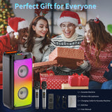 Wireless Bluetooth Speaker, Karaoke Machine with 2 Microphone, Home