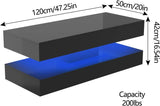 Modern Stylish Coffee Table w/ LED lights, Double-Layer Design for Living Room