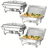 Chafing Dish Buffet Set, 2/4/5/6/7/8/9/10 Pack 8QT Full Size Stainless Steel