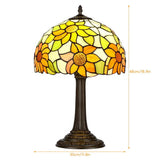 Reading Desk Lamp, Stained Glass Bedroom Table Lamp, 12-inch For Bedside