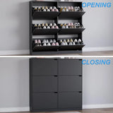 Shoe Cabinet with 6 Flip Drawers, Freestanding Shoe Organizer for Entryway