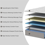 12 Inch Hybrid Twin XL Size Mattresses in a Box with Gel Memory Foam