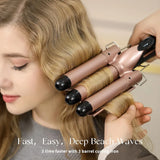 5 in 1 Curling Iron Set with 3 Barrel Curling Iron and 4 Interchangeable Ceramic Fast Heat Wand