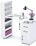 Manicure Table Nail Desk for Nail Tech with Dust Collector & Wrist Rest, Acetone Resistant Beauty Salon