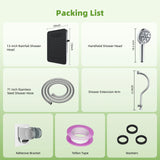Hibbent Upgraded 5-spray 13'' Shower Head, Dual Showerhead Combo with 10-mode Handheld Spray,