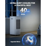 White evaporative cooler w/ 4 ice packs, 7H timer and 70 oscillation,for office