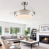 48 Inch Fandelier Ceiling Fan with Light Retractable Ceiling Fan with Lights