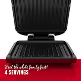 4-Serving Removable Plate Electric Grill and Panini Press with Tough Non-Stick Coating