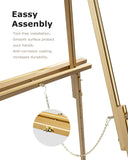 63" Wooden Easel Stand for Sign, Dual-use Adjustable Height, Floor Display Easel