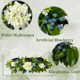 All Season Candle Holder Centerpiece for Table with Artificial Blueberr