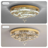 Luxury Gold K9 Crystal Ceiling Lamp Dimmable Led Chandelier Modern Living Dining