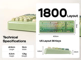 KiiBOOM Phantom98 Lite 1800 ANSI US Layout Wired/BT/2.4GHz Wireless Mechanical Keyboard VIA