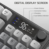 M96 Wireless Gaming Keyboard Creamy Membrane with Rainbow Backlight,Media Knob,LCD Screen,Dual Mode-Bluetooth/2.4Ghz,Ball Shape