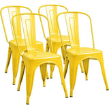 Furmax Metal Dining Chair Indoor-Outdoor Use Stackable Classic Trattoria Chair Chic Dining Bistro Cafe