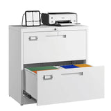 4 Drawer Lateral Metal Filing Cabinet with Lock-File Cabines-Organization Storage Cabinets