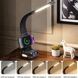 Eye-Care Reading Desk Lamp w/ Soft Night Light 15W Wireless Fast Charging