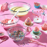 Glass Mixing Bowls Set for Prepping, Baking, Cooking, Microwave and Dishwasher Safe