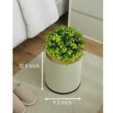 Bathroom Trash Can with Lid - Decorative Trash Bin Faux Plant - Small Bathroom Garbage Can