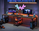 Tribesigns 90.55'' 2 Person Desk with Storage Shelves, Double Computer Desk