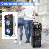 9000W Portable Bluetooth Speaker Heavy Bass Sound System, Rechargeable