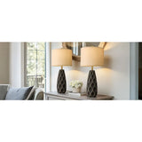 27.5" Ceramic Table Lamps for Bedroom Living Room Lamps Set of 2 Modern
